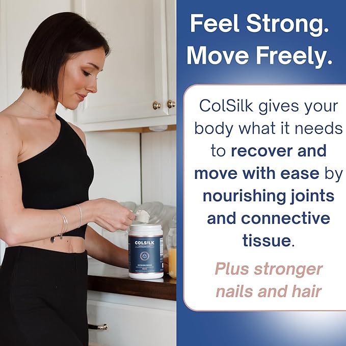 SRILabs ColSilk Unflavored Hydrolyzed Collagen Powder with Colostrum and Polypodium - Skin Hair Nails Gut Health and Joint Support - One Scoop Daily | 1 Month Supply