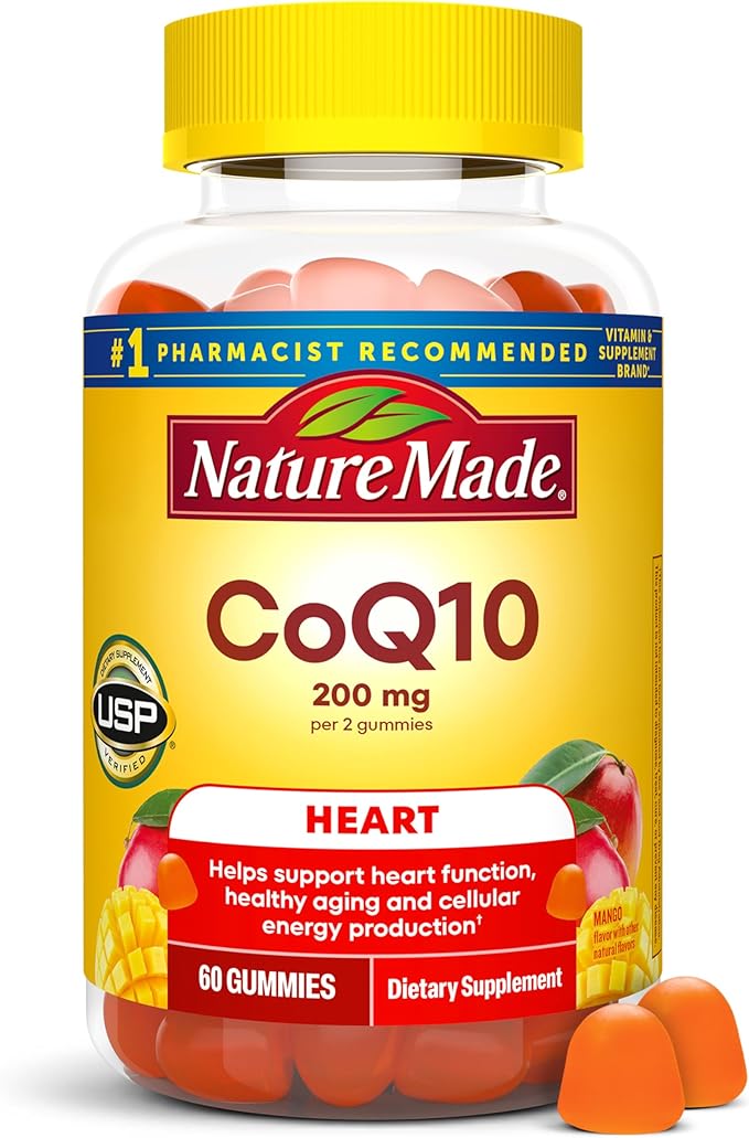 Nature Made CoQ10 200Mmg Per Serving Gummies Heart &amp Energy Support 60 CoQ10 Gummies 30 Day Supply