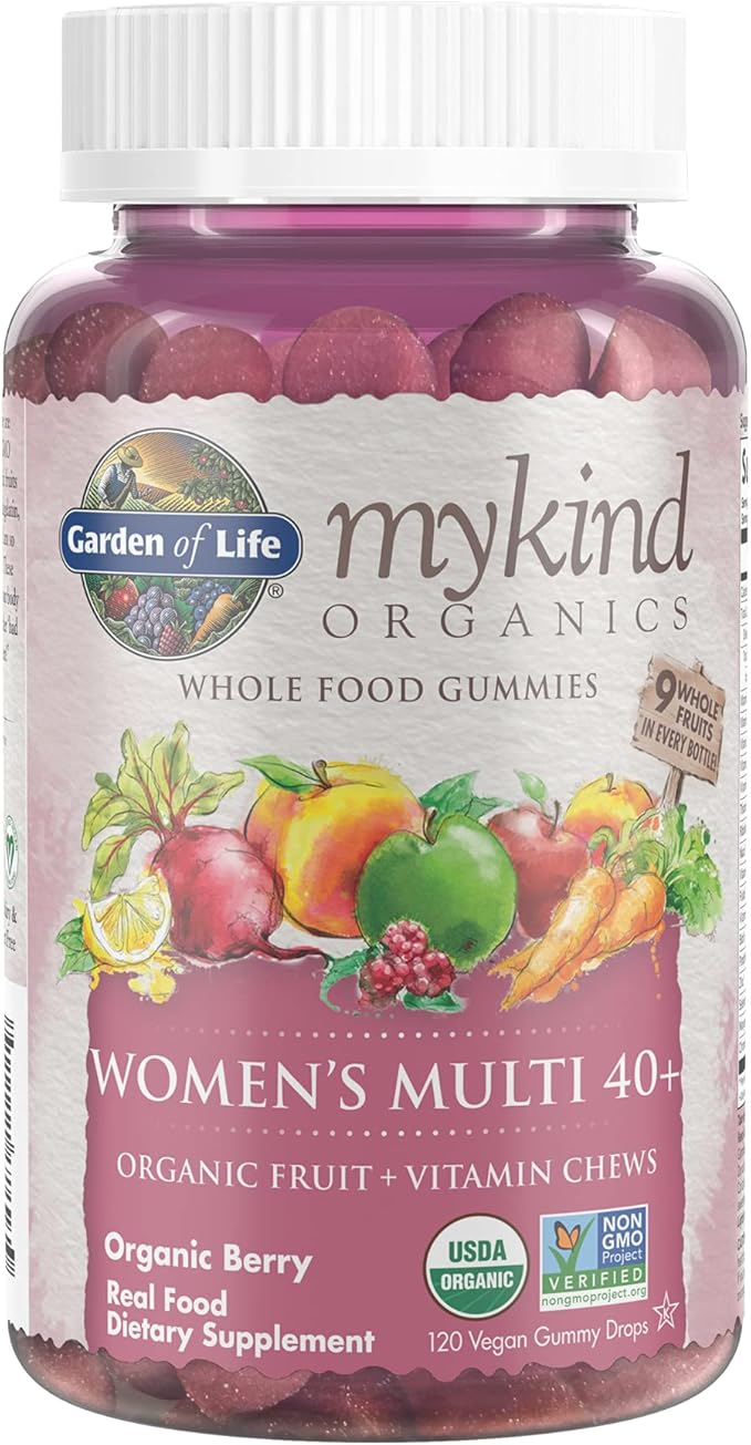 Garden of Life Organics Women 40+ Gummy Vitamins - Berry - Certified Organic Non-GMO Vegan &amp Organics Men's Gummy Vitamins Multi Berry 120 Count