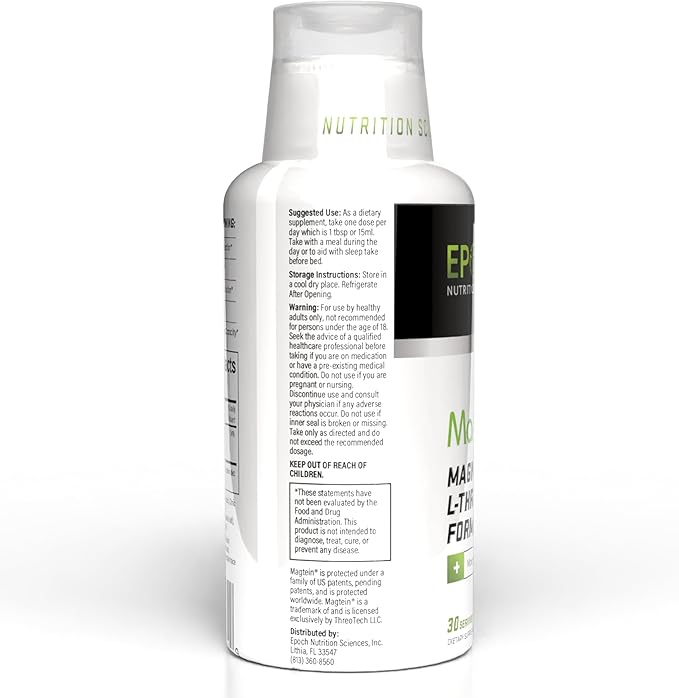 Magtein® Magnesium L-Threonate Liquid – 2000mg for Brain Health Mood &amp Sleep – Fast-Absorbing Liquid No Pills or Droppers – Strawberry Lemon Flavor – 30 Servings – Epoch Nutrition