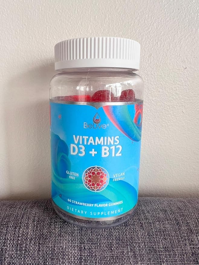 BeLive Iron and Vitamins D3 B12 Bundle for Energy Blood Oxygen Inmune Support and Enhanced Bone and &amp Muscle Strength