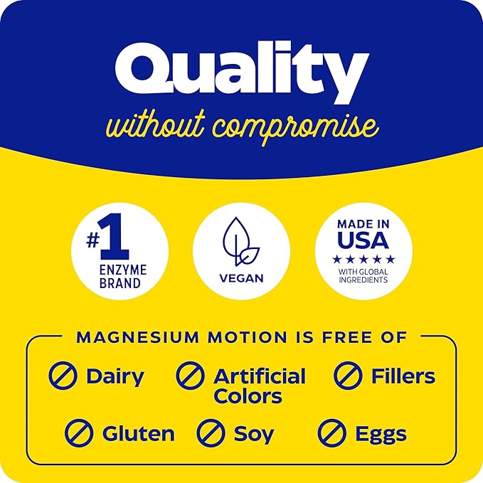 Enzymedica Magnesium Motion with 3 Forms of Magnesium ATA Mg Glycinate Malate Soothes Occasional Aches Supports Bones &amp Muscles 60 Count (Pack of 2)