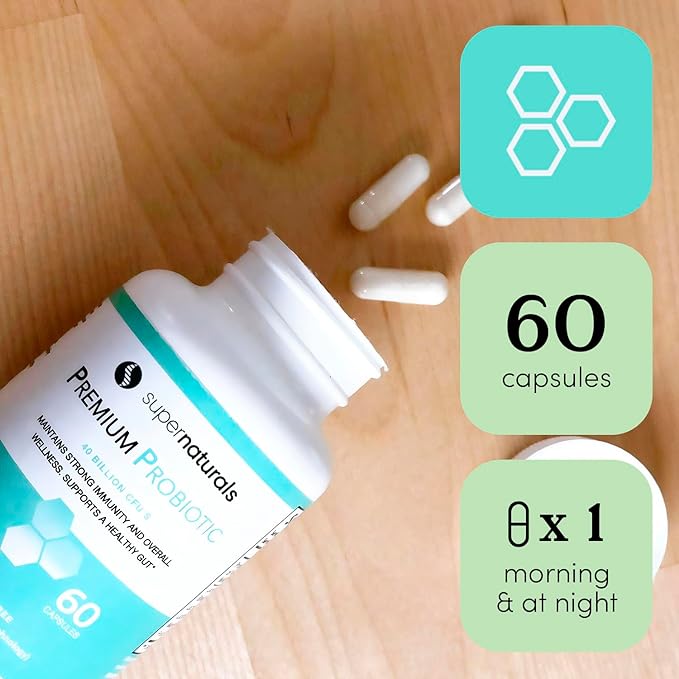 Premium Probiotics 40 Billion CFU Probiotics for Digestive Health Made with MAKTrek Bipass Technology Women &amp Mens Probiotics for Gut Health 60 Probiotic Capsules