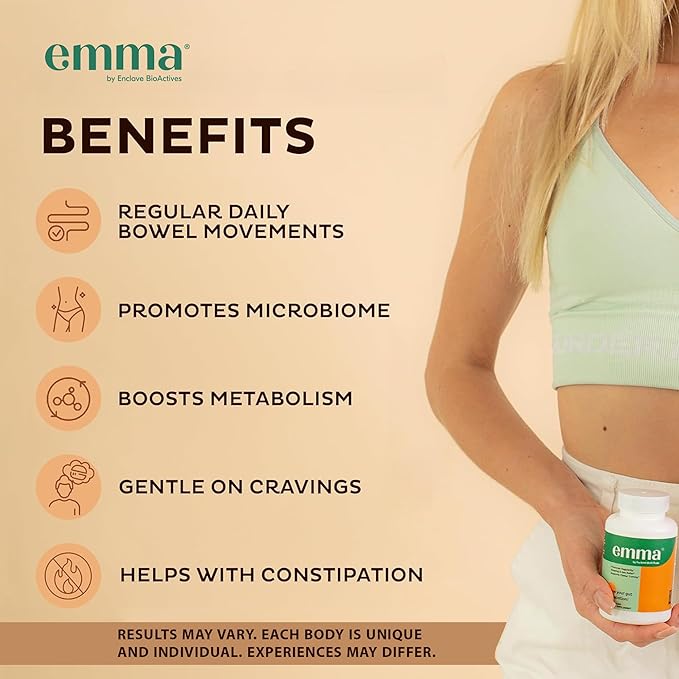 Emma Gut Health Relief Supplement Doctor Endorsed Formula for Women &amp Men Leaky Gut &amp Digestive Support for Constipation Bloating &amp Gas Relief with Berberine Resveratrol Quercetin 60