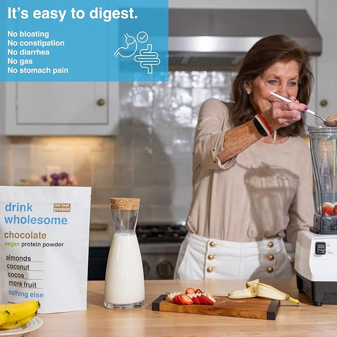 drink wholesome Chocolate and Vanilla Vegan Almond Protein Powder Bundle