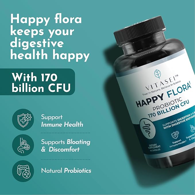 VITASEI Men's Probiotic &amp Prostate Health Bundle – Happy Flora for Gut Health &amp Prostabionic for Prostate Support – Digestive Balance &amp Prostate Comfort