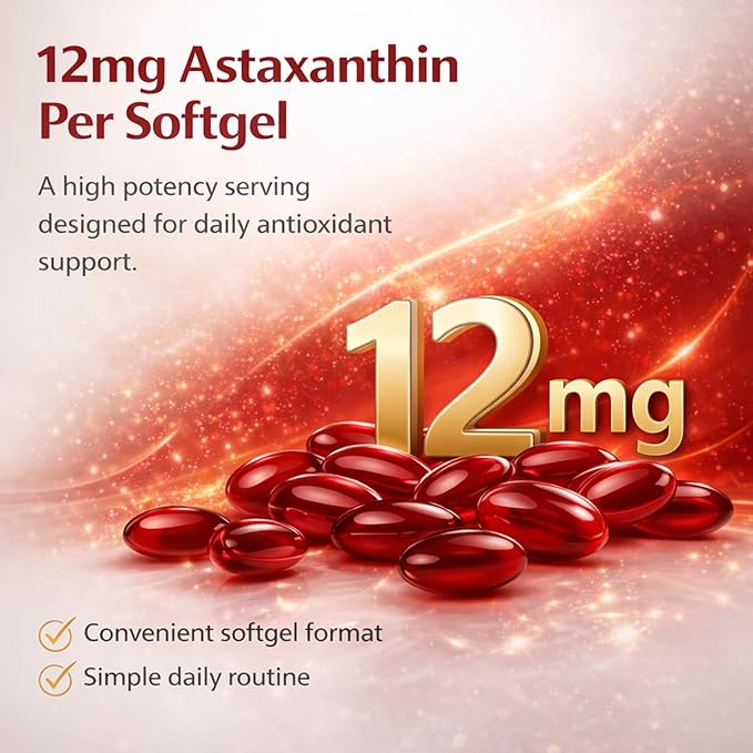 12mg Softgels – Antioxidant Support for Skin &amp Eye Wellness – 120 Softgels 4 Month Supply (1)