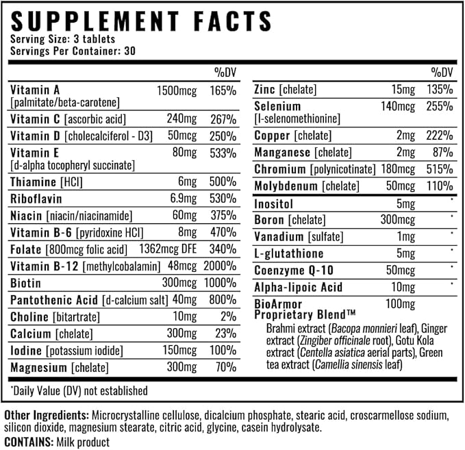 Wilderness Athlete - High Performance Multi Vitamin + Peak Immunity | Daily Multivitamin for Men &amp Women - Immune System Support - Vitamin D Vitamin C Zinc Supplements