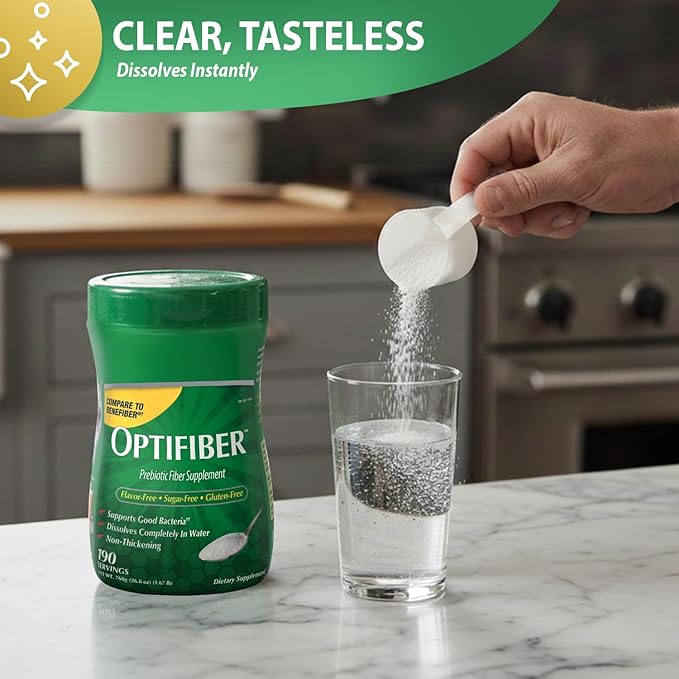 Braidz OptiFiber Prebiotic Fiber Supplement Wheat Dextrin Fiber Powder Unflavored 190 Servings 25.6 Ounces with a Scoolpy 1 Tablespoon Measuring Spoon