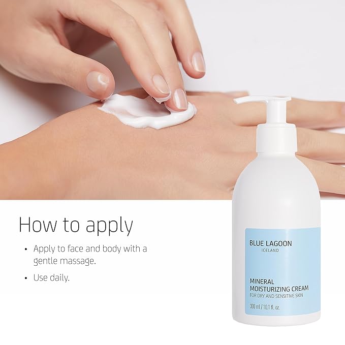 Blue Lagoon Skin Science - Mineral Moisturizing Cream - Contains Blue Lagoon Seawater - Hydrates Dry Skin - Lightweight Creamy Texture - No Fragrance - 300ML