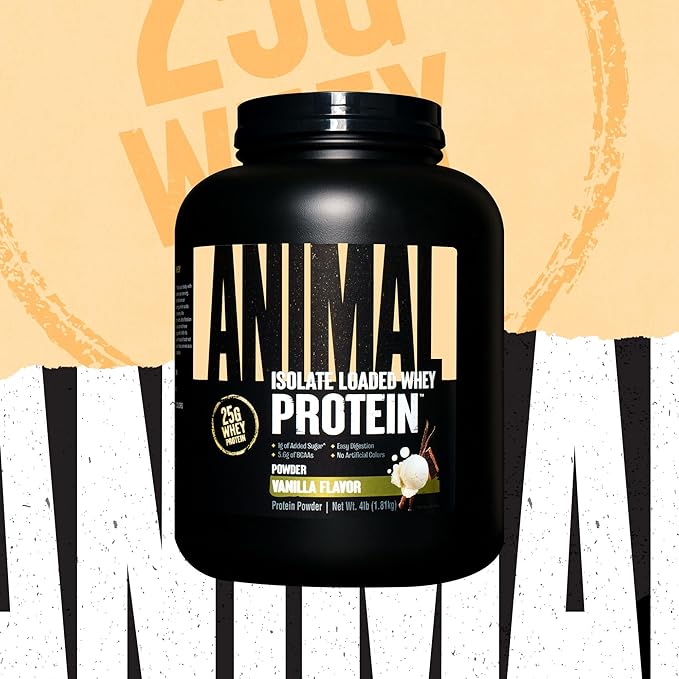 Animal Whey Isolate Whey Protein Powder – Isolate Loaded for Post Workout and Recovery &amp Fury - Pre Workout Powder Supplement for Energy and Focus