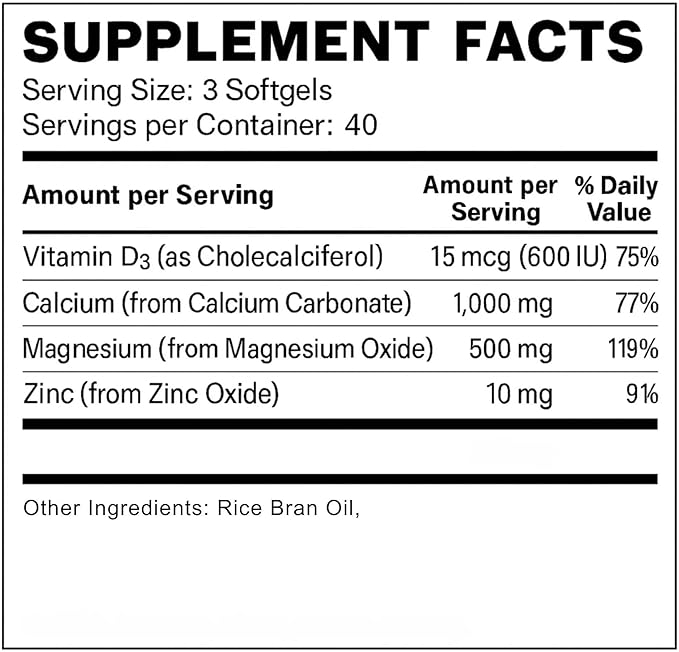 New Life Calcium Magnesium D3 &amp Zinc Bone Support 120 Softgels