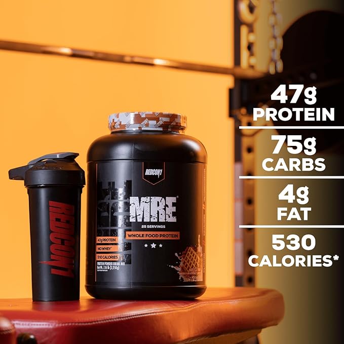 REDCON1 MRE Whole Food Protein Powder Fudge Brownie - Meal Replacement Made with Animal and Plant Based Protein Sources Nutrient and Calorie Dense 0g Added Sugar (24 Servings)