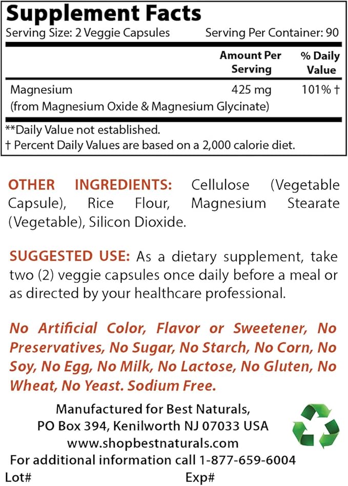 Calcium Citrate with Vitamin D-3 &amp Magnesium Glycinate 425 mg