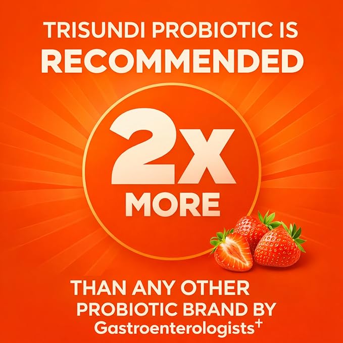 3-in-1 Probiotic Gummies with Prebiotic &amp Postbiotic Strawberry Flavor Daily Digestive Support Supplement 60 Gummies