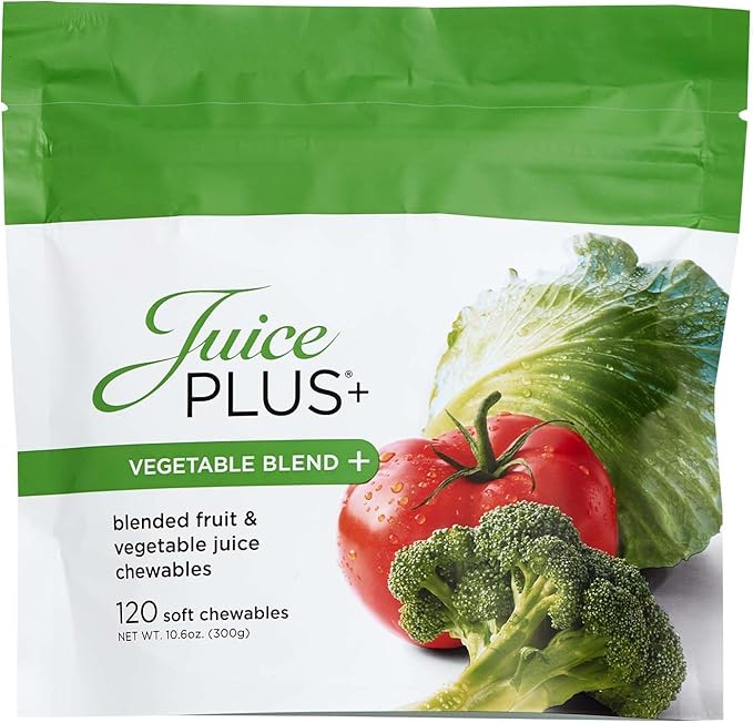 JuicePlus+ Vegetable Blend Soft Chews (Chewables) - Delicious Vegan Gummies with 11 Nutrient-Rich Vegetables for Daily Wellness! Boost Intake of Vitamins &amp More - For Kids &amp Adults - (1-mo 30