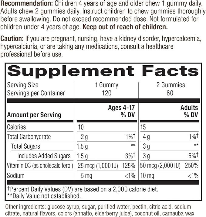 Nature's Way Immune Gummies Bundle Zinc Gummies Vitamin D3 Gummies Immune Support Delicious Berry and Fruit Flavors 120 Gummies Per Bottle