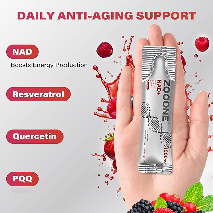 zooone NAD+ 1000mg Liquid Packets Supplement +Shilajit Himalayan Gummies with Ashwagandha &amp Black Musli