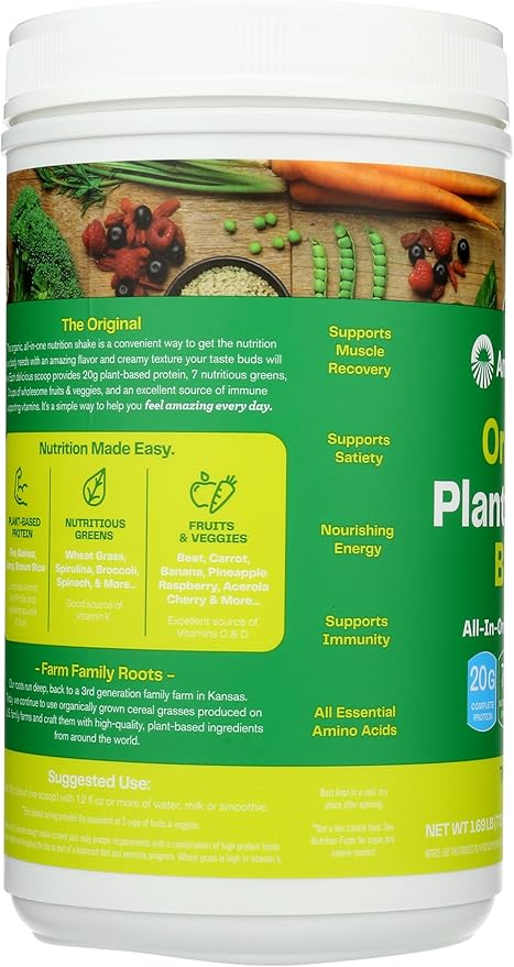 Amazing Grass Organic Plant Protein Blend: Vegan Protein Powder New Protein Superfood Formula All-In-One Nutrition Shake with Beet Root Original 22 Servings