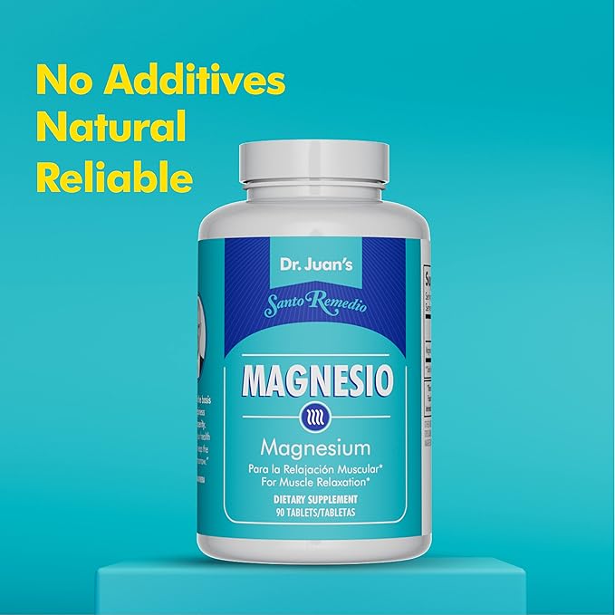Santo Remedio Magnesium Supports Muscle Relaxation Dietary Supplement Magnesium Citrate 300 mg No Artificial Flavors No Artificial Colors 90 Tablets (90 Servings)