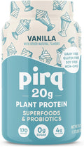 Pirq Dairy Free Protein Powder with 20g Protein 2B CFU Probiotics 25 Superfoods Greens and Fruits Vegan 0g Sugar (14 Servings) (Vanilla)