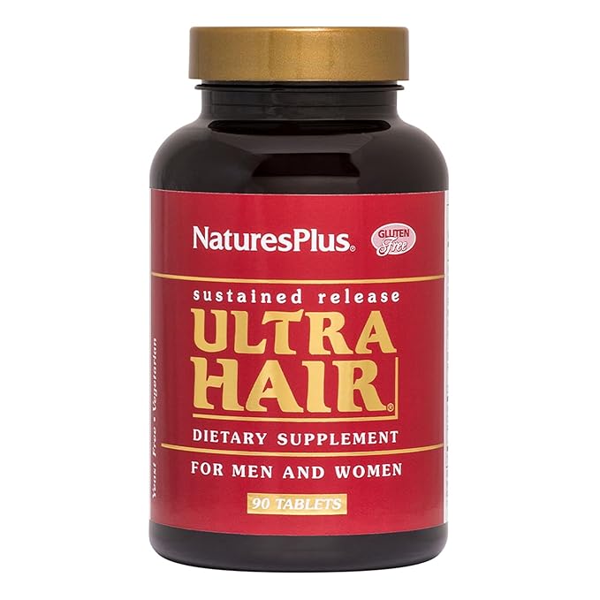 NaturesPlus Ultra Hair - 90 Sustained Release Tablets Pack of 2 - Supports Healthy Hair Growth - for Men &amp Women - Gluten Free - 90 Total Servings