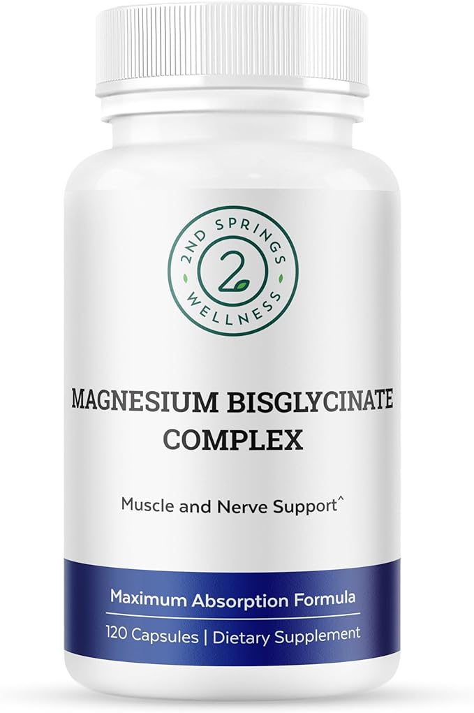 Magnesium Bisglycinate Complex 400mg – Albion TRAACS Chelated Magnesium for Maximum Absorption – Gentle on Stomach Highly Bioavailable Magnesium Supplement – 120 Capsules