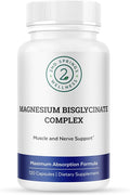 Magnesium Bisglycinate Complex 400mg – Albion TRAACS Chelated Magnesium for Maximum Absorption – Gentle on Stomach Highly Bioavailable Magnesium Supplement – 120 Capsules