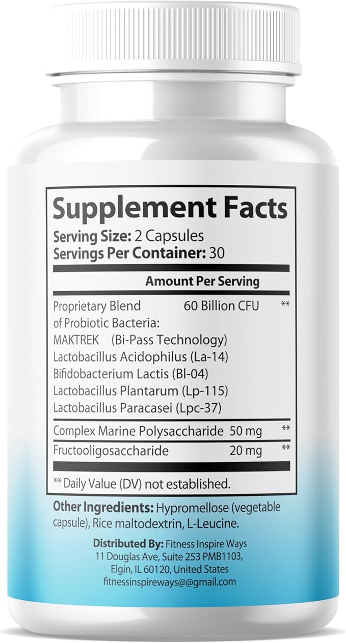 Oral Probiotics Supplement with Prebiotics - Odorless Breath for Adults - Supports Healthy Teeth Gums Mouth and Fresh (60 Capsule)