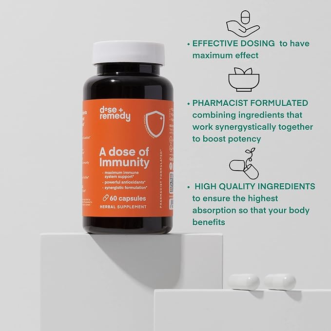 A Dose of Immunity Quercetin with Vitamin C and Zinc Vitamin D 500mg Quercetin Bromelain with Echinacea &amp B Vitamins Lung Immune Support Supplement 7 in 1 Immune Defense Immunity Booster(180 Co