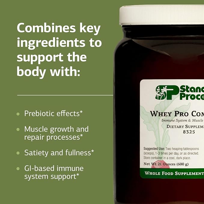 Standard Process Inc. Whey Pro Complete - Whole Food Immune Support with Colostrum Chicory Root and Whey Protein Powder - 21 Ounce 25 Servings