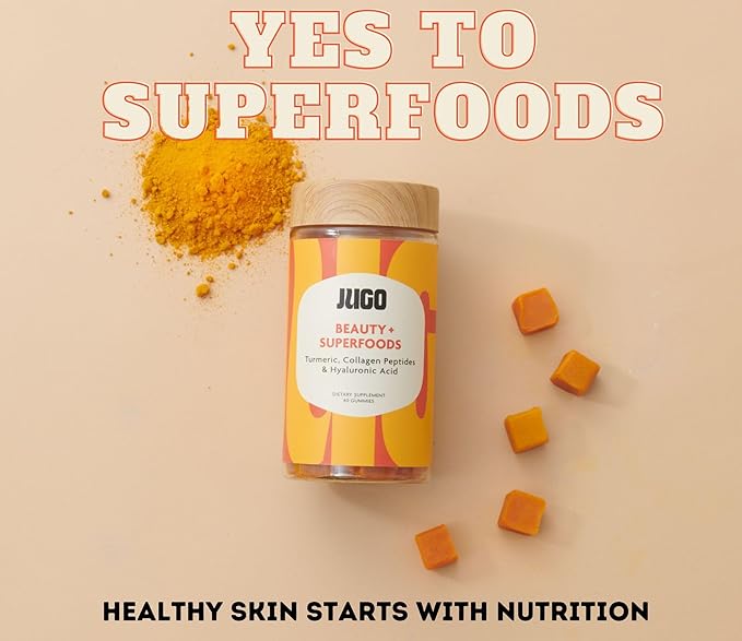JUGO Beauty + Energy Gummies Bundle – Collagen Biotin &amp Vitamin B12 – Supports Hair Skin Nails &amp Natural Energy – Plant-Based &amp Gluten-Free
