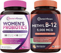 Doctor's Recipes Women's Probiotic 60 Caps&amp Vitamin B12 Methylcobalamin 5000 mcg 90 Fast Dissolve Tablets