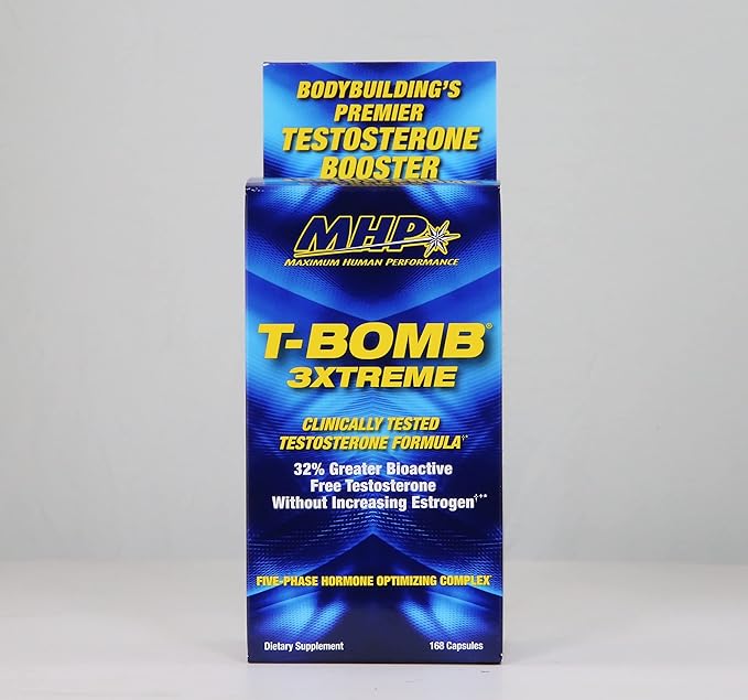 MHP T-Bomb 3xtreme Clinically Tested Testosterone Booster for Men Increase Libido 168 Count