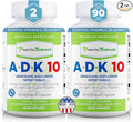Power By Naturals ADK Vitamin Supplement – ADK 10 High Potency with Vitamins A D3 10000 IU &amp K2 MK7 for Bone Health – Vitamin A D K Supplement – 90 Capsules 2 Pack (6-Month Supply)