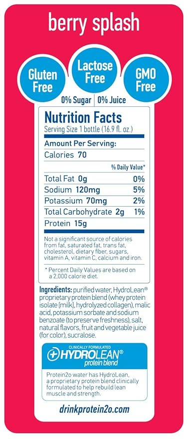 Protein2o Flavored Protein Water Berry Splash 12 pack
