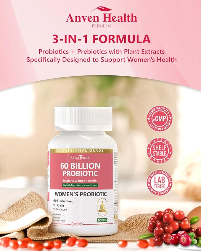Probiotics for Women + Akkermansia Bundle – Gut Immune &amp Urinary Tract Support with Cranberry D-Mannose &amp Prebiotics丨Hormone-Free Menopause Support