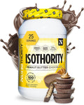 Nutrithority - Isothority Isolated Whey Protein Powder with Ultra-Absorbable Protein and BCAAs to Build Muscle and Accelerate Recovery Keto Friendly Low Carbs Gluten Free (Chocolate Peanut Butter)