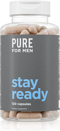 Pure for Men Original Vegan Cleanliness Stay Ready Fiber Supplement | Helps Promote Digestive Regularity | Psyllium Husk Aloe Vera Chia Seeds Flaxseeds | Proprietary Formula | 120 Vegan Capsules