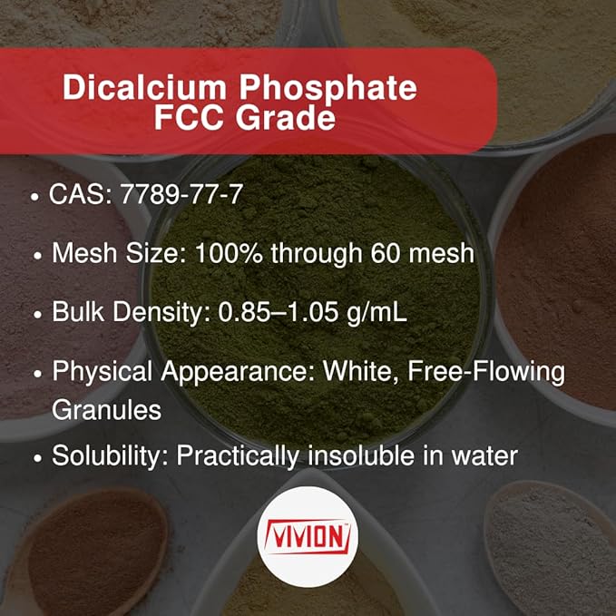 Dicalcium Phosphate Anhydrous Powder - 5 kg (11 lb) - DCPA FG Bulking Agent - FCC USP