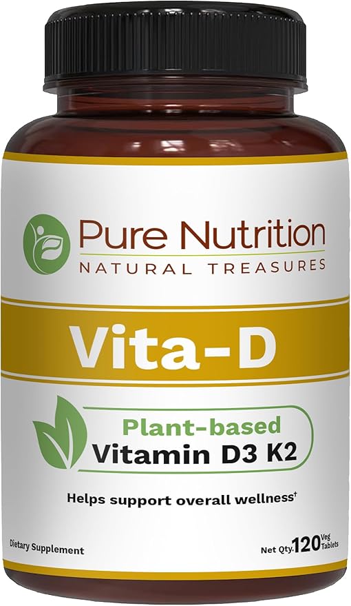 Pure Nutrition Vitamin D3 K2 + Cal-D Plant-Based Calcium | Vegan D3 from Lichen | Bundle Pack