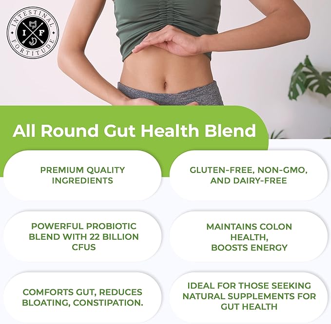 Intestinal Fortitude Gut Health Supplement Bundle - PREbiotic Gold PRO-B11 Phage 1 - w/Gold Kiwifruit Pectin SCFAs and 22 Billion CFU for Microbiome Support Gluten Soy &amp Dairy-Free Capsules