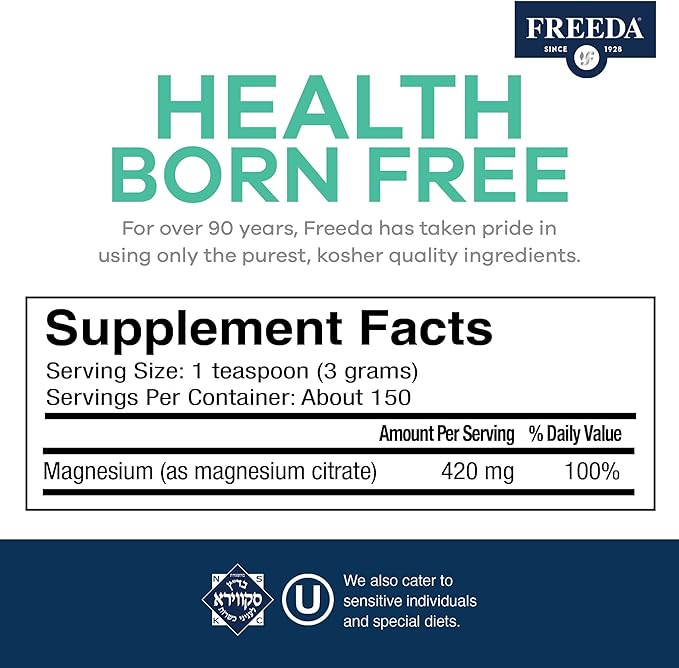 Magnesium Citrate Powder – Pure Magnesium Powder Drink Mix for Relaxation Digestion &amp Muscle Support – Made in USA Gluten-Free Vegan Magnesium Supplement for Adults &amp Children – 16 oz