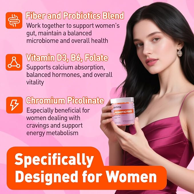 Methylated Multivitamin 7g Prebiotic Fiber Gummies for Women