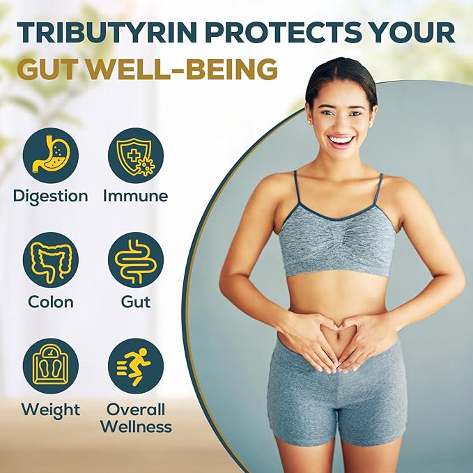 Tributyrin Supplement for Gut &amp Immune 800mg | High Bioavailability with Microencapsulated Probiotics &amp Prebiotics - Advanced Liquid-Filled Tributyrin Complex Gluten Free 90 Capsules