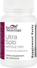 Bariatric Advantage Ultra Solo Without Iron - Once-Per-Day Daily Multivitamin - for Bariatric Patients - with Thiamin Vitamin A &amp More - Gluten Free - 30 Capsules