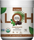 ALOHA Organic Plant Based Protein Powder Stevia Free Chocolate 19.6 oz 15 Servings