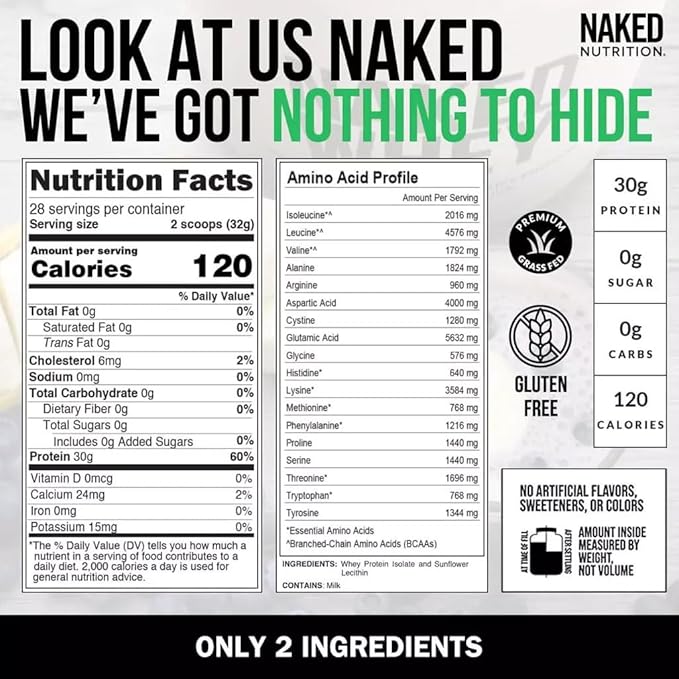 NAKED Whey Isolate Protein Powder (28 Servings) Cherry Lime Energy Pre Workout (30 Servings) – Grass-Fed Non-GMO Gluten Free Vegan