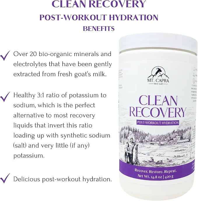 Mt. Capra Clean Whey Protein (Vanilla Bean) Clean Recovery and Clean Electrolytes + Trace Minerals