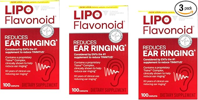 Lipo-Flavonoid Plus Dietary Supplement For Ear Health 100 ea Pack of 3